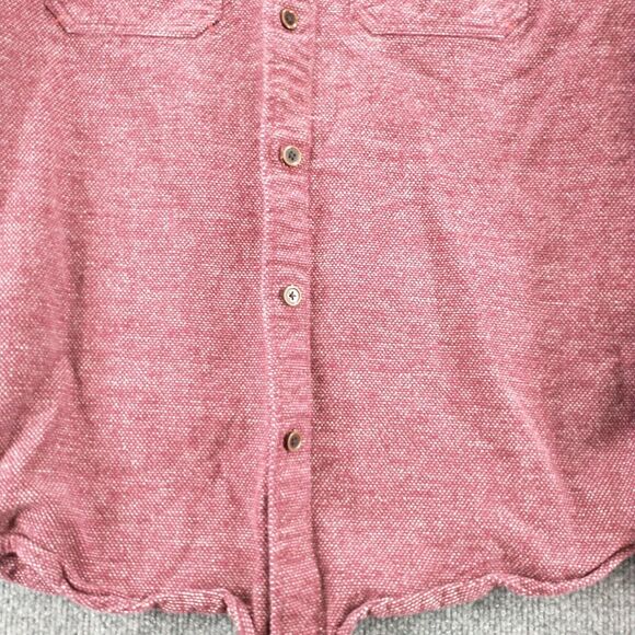 Dickies Men's Button Up Shirt Red Large Long Sleeve Chest Pocket Cotton Casual - Picture 4 of 12